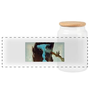 I Ching (Kun - La détresse) - Boîte à biscuits avec couvercle en bois - blanc - Devant
