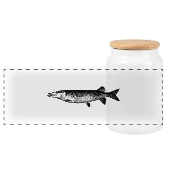 fish111 - Panorama Keksdose mit Holzdeckel - Weiß - Vorne