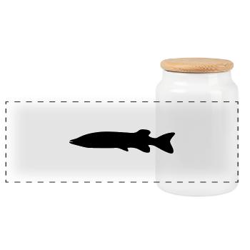 fish112 - Panorama Keksdose mit Holzdeckel - Weiß - Vorne