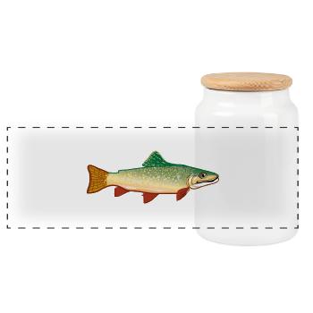 fish524 - Panorama Keksdose mit Holzdeckel - Weiß - Vorne