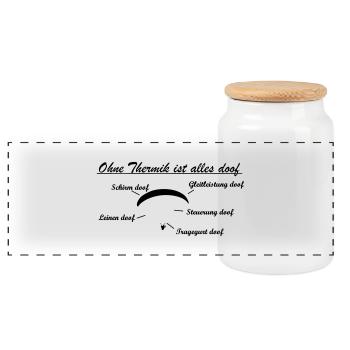 ohne thermik Geschenk - Panorama Keksdose mit Holzdeckel - Weiß - Vorne