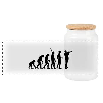 evolution_trompeter - Panorama Keksdose mit Holzdeckel - Weiß - Vorne