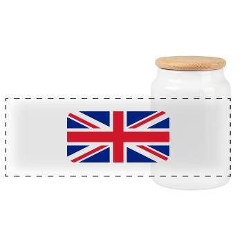UK FLAG round corner 400 dpi - Boîte à biscuits avec couvercle en bois - blanc - Devant