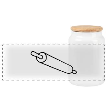 rolling_pin - Panoramic Cookie Jar with Wooden Lid - white - Front