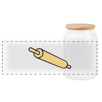 rolling_pin - Panoramic Cookie Jar with Wooden Lid - white - Front