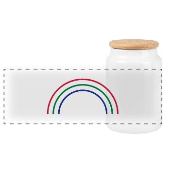 rainbow - Panorama Keksdose mit Holzdeckel - Weiß - Vorne