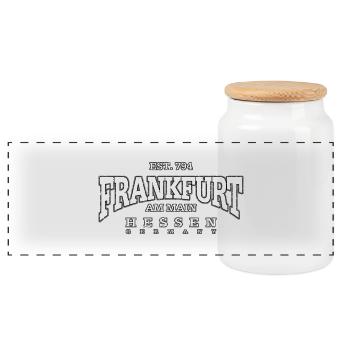 Francfort-sur-le-Main (à l'ancienne blanc) - Boîte à biscuits avec couvercle en bois - blanc - Devant