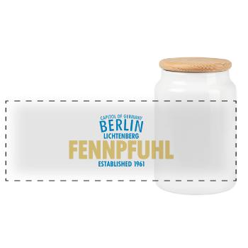 Capitol de Berlin Allemagne - Fennpfuhl - Boîte à biscuits avec couvercle en bois - blanc - Devant