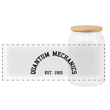 Quantum Mechanics - Est. 1925 (Half-Kreis) - Panorama Keksdose mit Holzdeckel - Weiß - Vorne