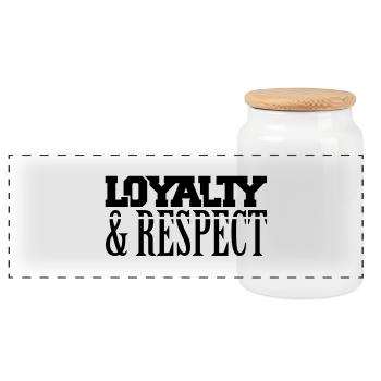 loyalty_respect_t1 - Boîte à biscuits avec couvercle en bois - blanc - Devant