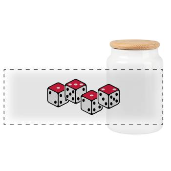 ACAB cube - Panoramic Cookie Jar with Wooden Lid - white - Front