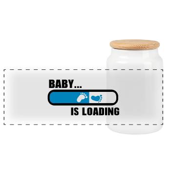 Baby loading - Panorama Keksdose mit Holzdeckel - Weiß - Vorne