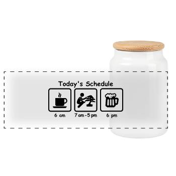Picto today_schedule Bonsai - Panorama Keksdose mit Holzdeckel - Weiß - Vorne
