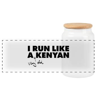 I Run Like A (Very Old) Kenyan - Boîte à biscuits avec couvercle en bois - blanc - Devant