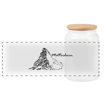 Matterhorn Berg Schweiz Zermatt - Panorama Keksdose mit Holzdeckel - Weiß - Vorne