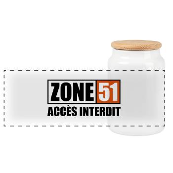 ZONE 51 - Boîte à biscuits avec couvercle en bois - blanc - Devant