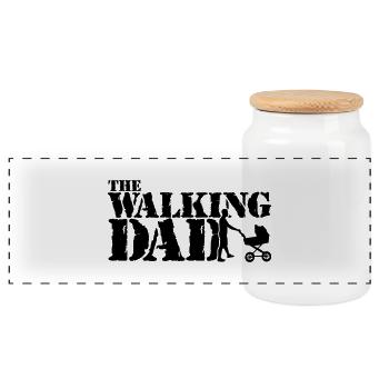 WALKING DAD - Panorama Keksdose mit Holzdeckel - Weiß - Vorne