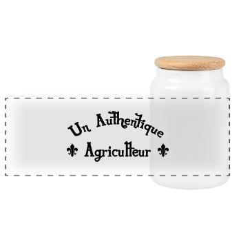 Agriculteur / Agriculture / Fermier / Paysan - Boîte à biscuits avec couvercle en bois - blanc - Devant