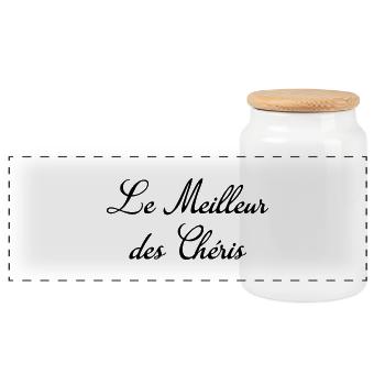 Amour / Saint Valentin / Coeur / Bébé / Love - Boîte à biscuits avec couvercle en bois - blanc - Devant