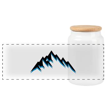 mountains design - Panorama Keksdose mit Holzdeckel - Weiß - Vorne