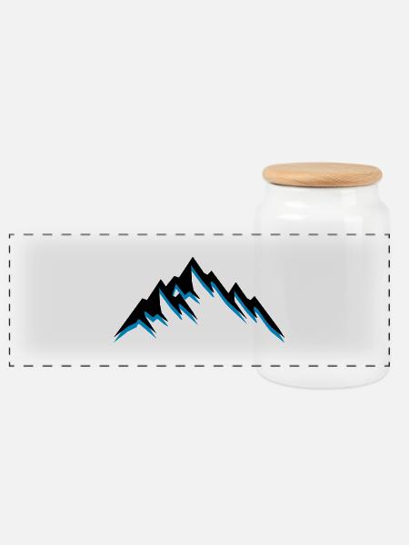 mountains design - Panorama Keksdose mit Holzdeckel - Weiß