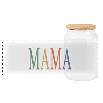 Retro Mama Fête des mères Matching Family For Women - Boîte à biscuits avec couvercle en bois - blanc - Devant