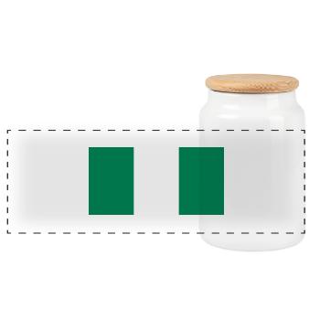 Nigeria flag / Drapeau Nigéria - Boîte à biscuits avec couvercle en bois - blanc - Devant