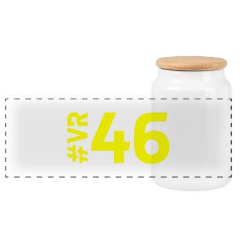 VR46 - Boîte à biscuits avec couvercle en bois - blanc - Devant