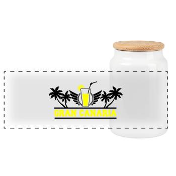Gran Canaria - Boîte à biscuits avec couvercle en bois - blanc - Devant