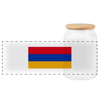 Arménie - Boîte à biscuits avec couvercle en bois - blanc - Devant