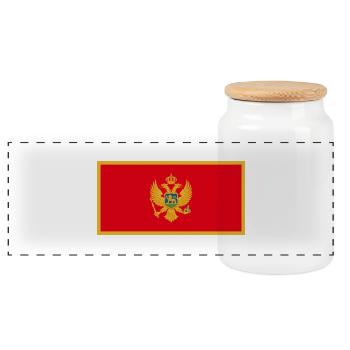 Montenegro - Panorama Keksdose mit Holzdeckel - Weiß - Vorne