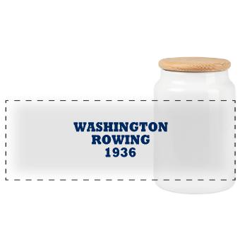 Washington Rowing 1936 - Rowing - Rowers - Skull - Panoramic Cookie Jar with Wooden Lid - white - Front