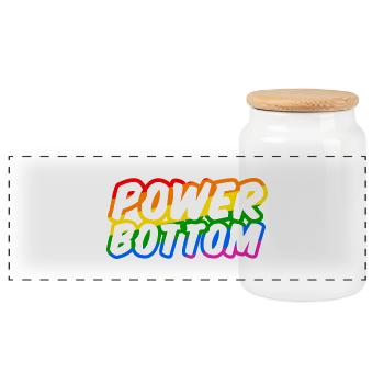 Power Bottom Shirt - Panorama Keksdose mit Holzdeckel - Weiß - Vorne