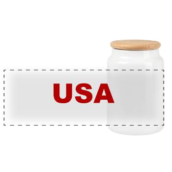 USA Rowing - US - United States of America - Panoramic Cookie Jar with Wooden Lid - white - Front