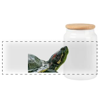 turtle schildkroete - Panorama Keksdose mit Holzdeckel - Weiß - Vorne