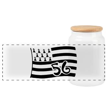 breton flag brittany 56 morbihan departement - Panoramic Cookie Jar with Wooden Lid - white - Front