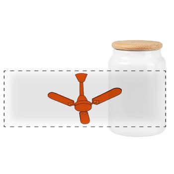 Ventilator Decke Wind Geschenkidee schnell - Panorama Keksdose mit Holzdeckel - Weiß - Vorne