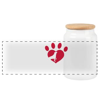 I Love My Dog - Panorama Keksdose mit Holzdeckel - Weiß - Vorne