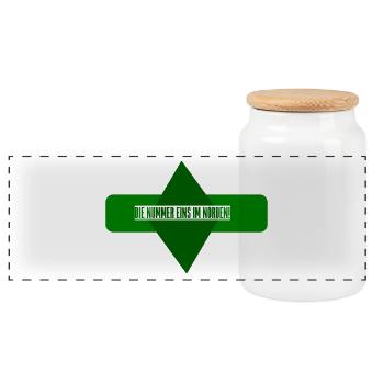 Bremen - Panoramic Cookie Jar with Wooden Lid - white - Front
