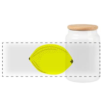 Bang citron jaune, fruits, idée cadeau - Boîte à biscuits avec couvercle en bois - blanc - Devant