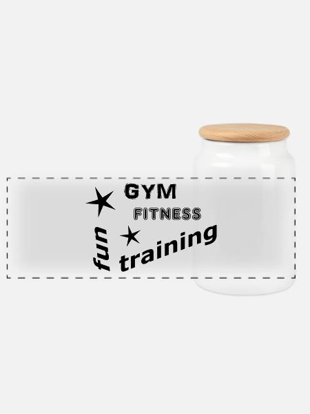 Fitness - Panorama Keksdose mit Holzdeckel - Weiß