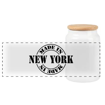 made in new york m1k2 - Panorama Keksdose mit Holzdeckel - Weiß - Vorne