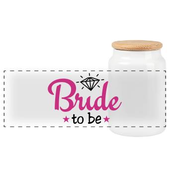 bride to be with diamond 2c - Panorama Keksdose mit Holzdeckel - Weiß - Vorne