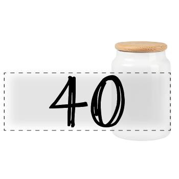 40 ANS. 40e ANNIVERSAIRE. ANNIVERSAIRE 40 ANS. 40 - Boîte à biscuits avec couvercle en bois - blanc - Devant