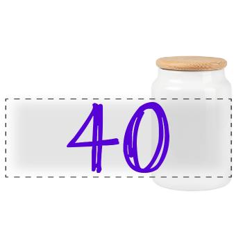 40 ANS. 40e ANNIVERSAIRE. ANNIVERSAIRE 40 ANS. 40 - Boîte à biscuits avec couvercle en bois - blanc - Devant