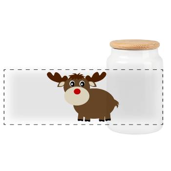 Reindeer Elk mignons cadeaux de Noël drôles - Boîte à biscuits avec couvercle en bois - blanc - Devant