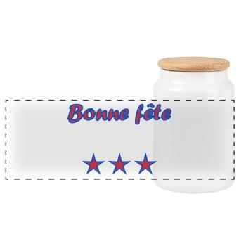 BONNE FÊTE. FÊTE DES MÈRES. FÊTE DES PÈRES. FÊTE - Boîte à biscuits avec couvercle en bois - blanc - Devant