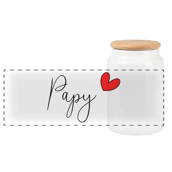 OPA. PAPA. VATERTAG. ALLES GUTE ZUM GEBURTSTAG PAPA - Panorama Keksdose mit Holzdeckel - Weiß - Vorne