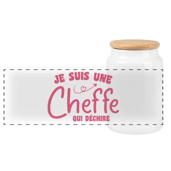 I'm a rocking chef - Panoramic Cookie Jar with Wooden Lid - white - Front