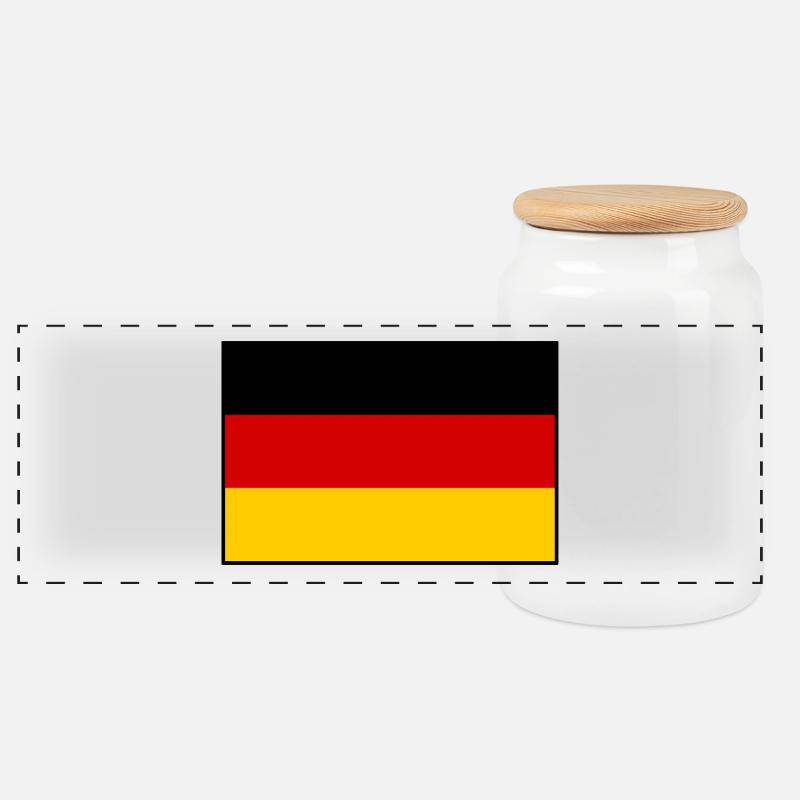 Deutschland flagge - Panorama Keksdose mit Holzdeckel - Weiß